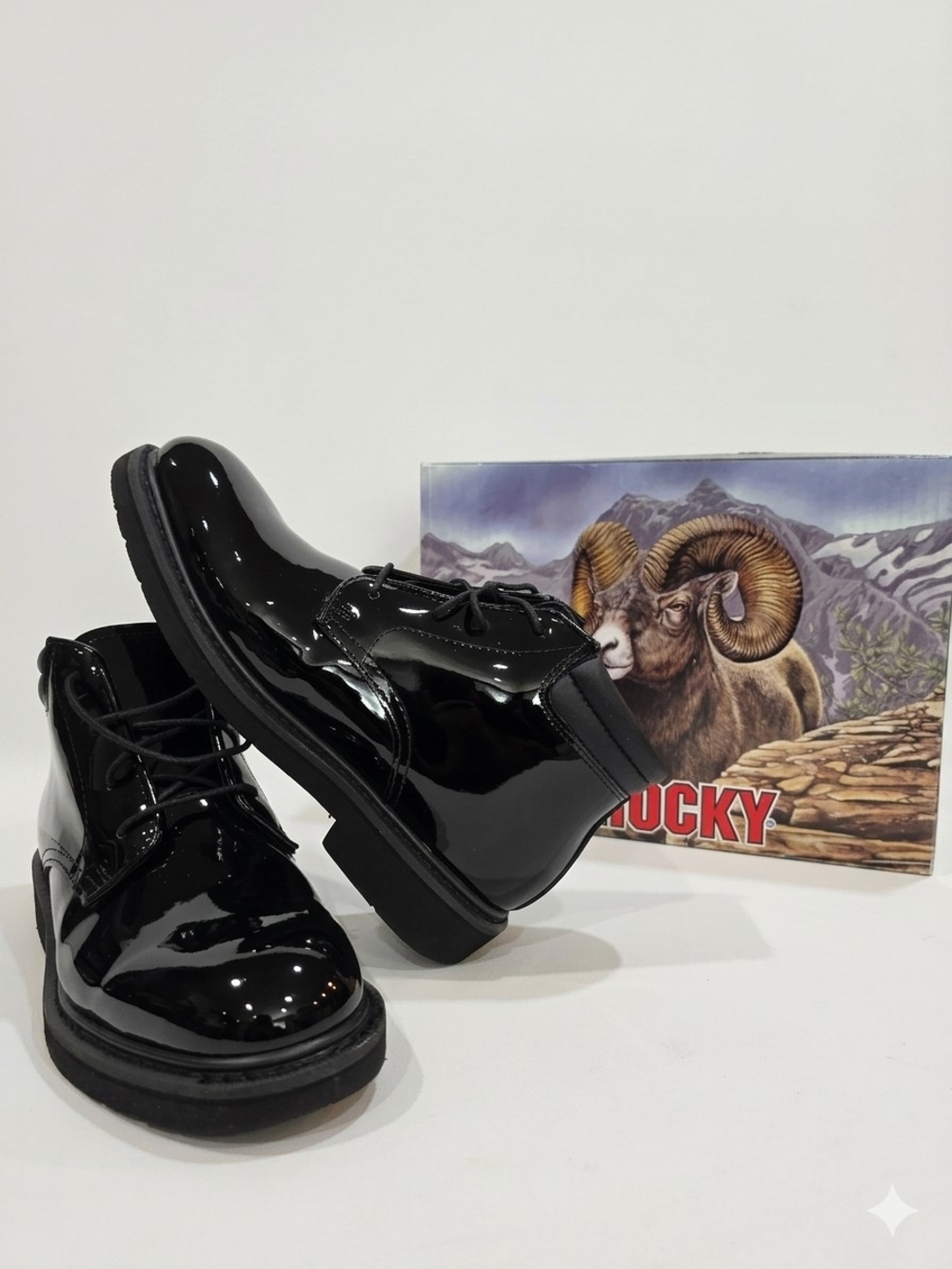 X.Rocky Dress Leather High Gloss Chukka Boots Black Men's 9M FQ00500-8